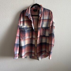 Vici Checkered Blue, Cream and Pink Jacket Large